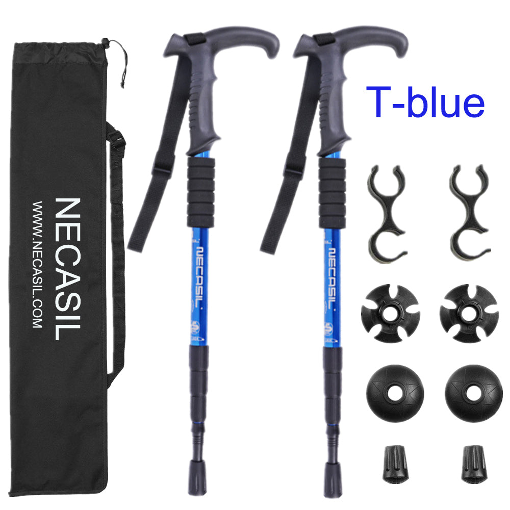 Set Of Aluminum Alloy Trekking Poles With Straight Handle