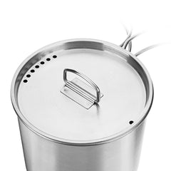 500ml Stainless Steel Water Mug Cup with Lid and Foldable Handle Outdoor Camping Pot Cooking Pots Picnic Hang Pot