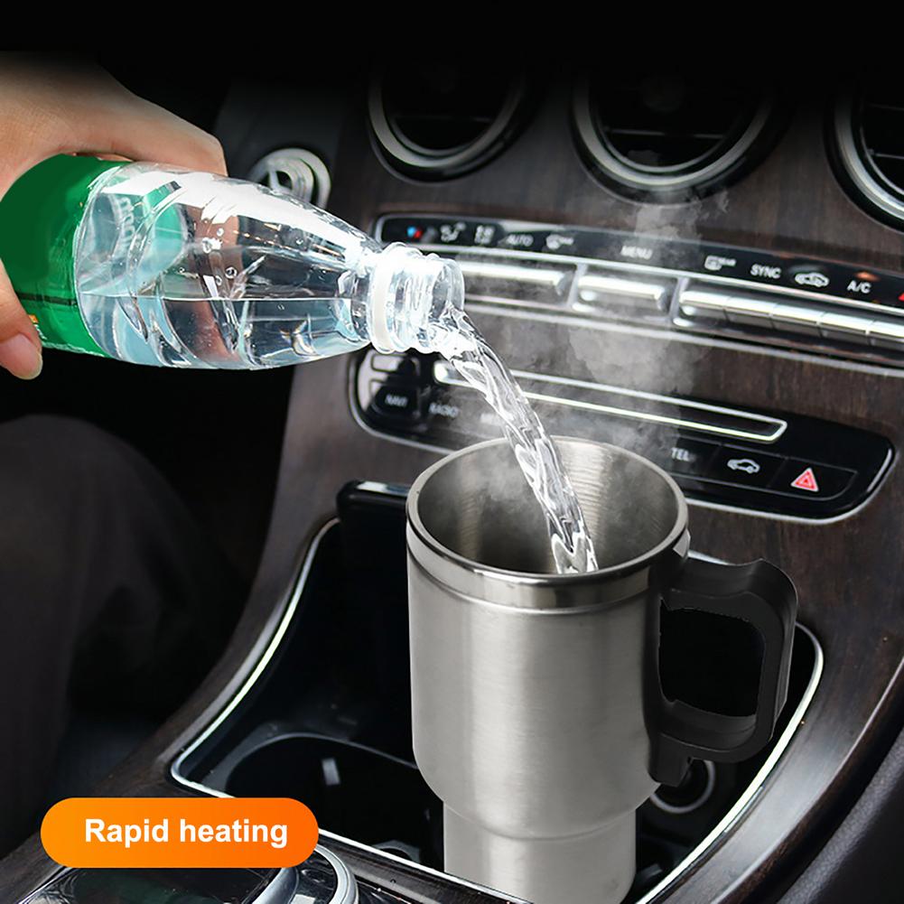 Stainless Steel Vehicle Heating Cup Electric Heating Car Kettle Camping Travel Kettle Water Coffee Milk Thermal Mug