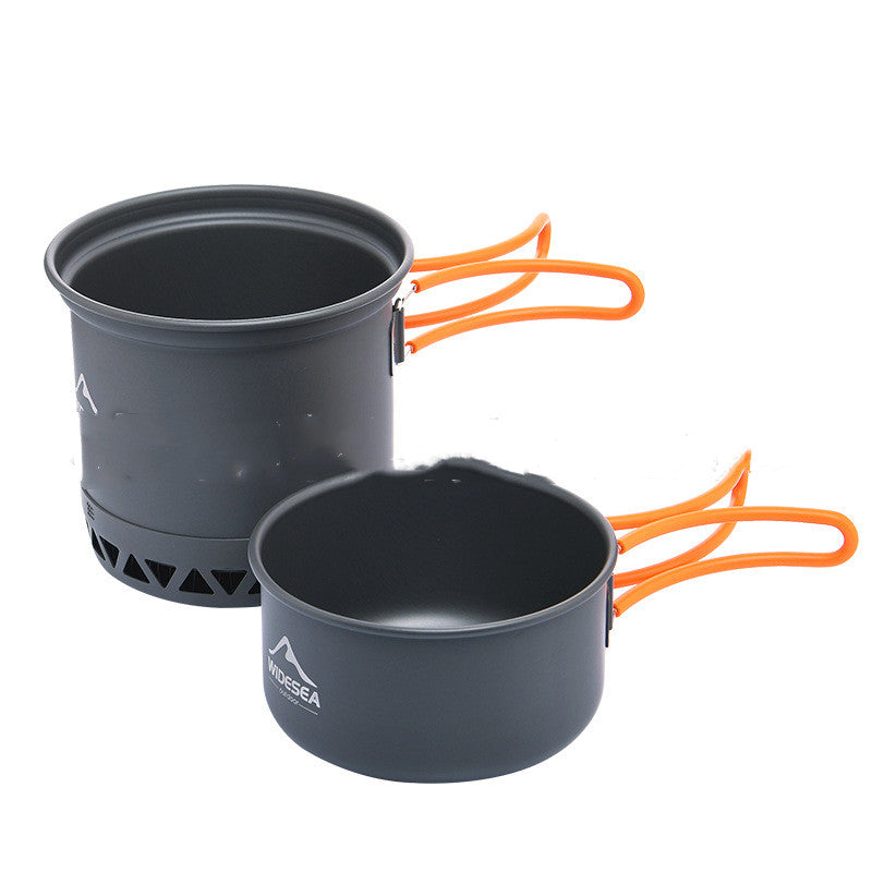 Widesea Camping Cookware Outdoor Cooking Set Heat  Cooker Travel Tableware Tourist Kitchen Pot Utensil Equipment