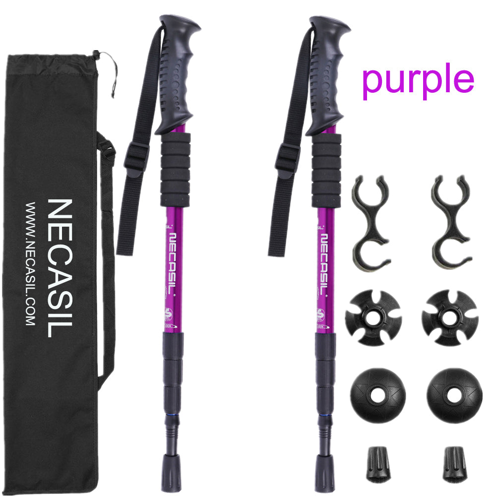 Set Of Aluminum Alloy Trekking Poles With Straight Handle