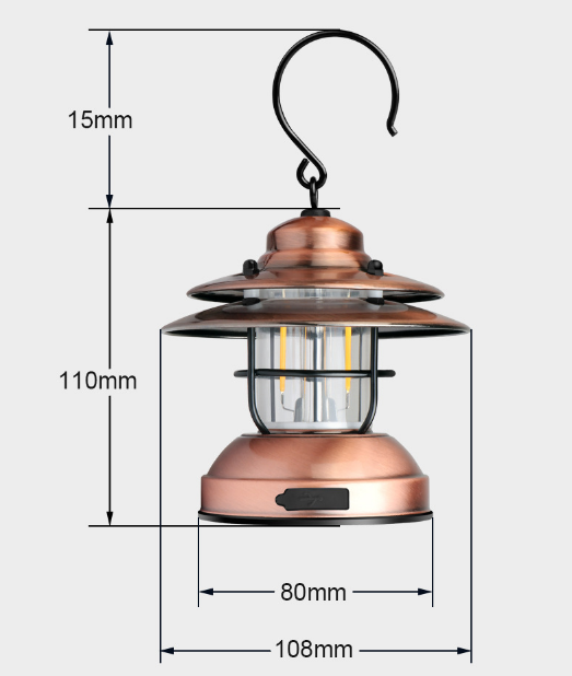 Outdoor Camping Retro Camp Light Gas Tank Light USB Charging Tent Light Portable Night Market Stall Lantern L-088