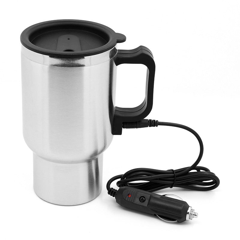 Stainless Steel Vehicle Heating Cup Electric Heating Car Kettle Camping Travel Kettle Water Coffee Milk Thermal Mug