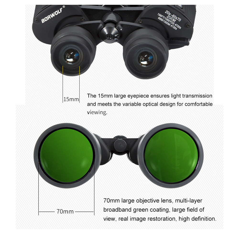 Variable Magnification Zoom Binocular Large Aperture Telescope