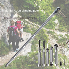 Outdoor Folding Self-defense Survival Walking Stick Equipment Outdoor Hiking Multifunction Trekking Poles