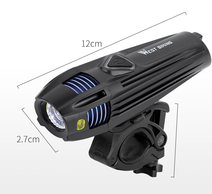 Bicycle Flashlight Front Light Bicycle Lamp Warning USB Charging Headlamp Night Riding Bike Accessories