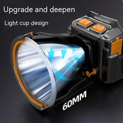 Outdoor Strong Light LED Remote Sensing Headlamp Night Fishing Waterproof Head-mounted Camping Fishing Miner's Lamp