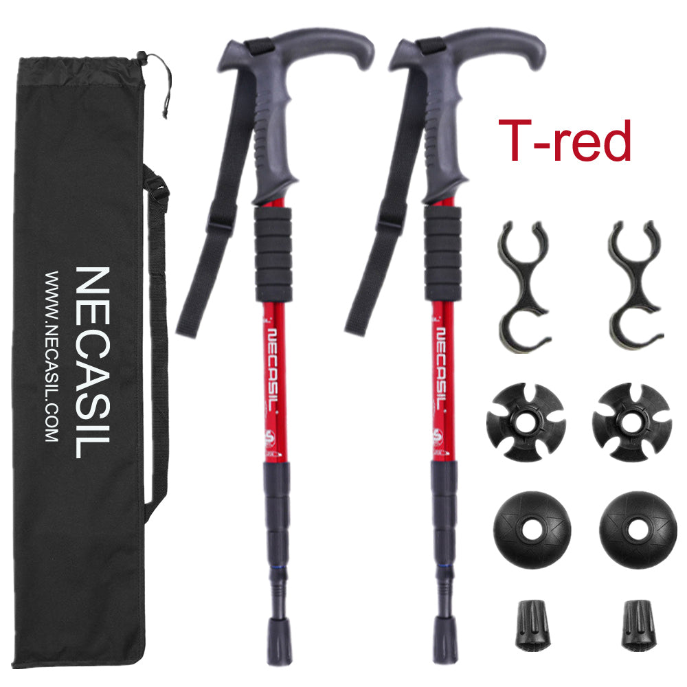 Set Of Aluminum Alloy Trekking Poles With Straight Handle