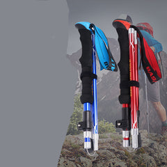 Besot Folding Trekking Stick Five-section Aluminum Alloy Outer Lock Trekking Stick