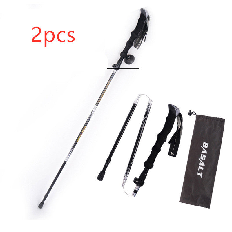 Besot Folding Trekking Stick Five-section Aluminum Alloy Outer Lock Trekking Stick