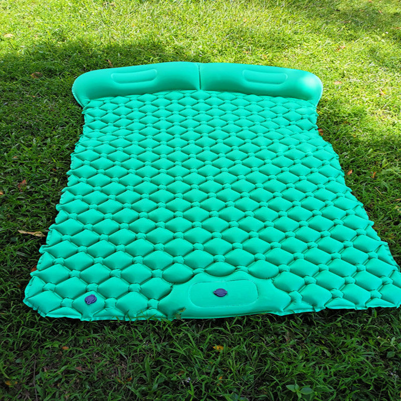 Outdoor Sleeping Pad Camping Inflatable Mattress With Pillows Travel Mat Folding Bed Ultralight Air Cushion Hiking