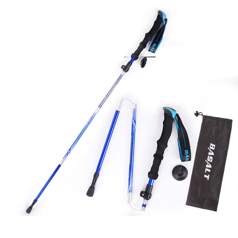 Besot Folding Trekking Stick Five-section Aluminum Alloy Outer Lock Trekking Stick