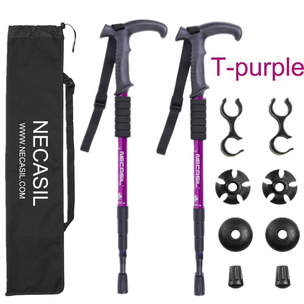 Set Of Aluminum Alloy Trekking Poles With Straight Handle