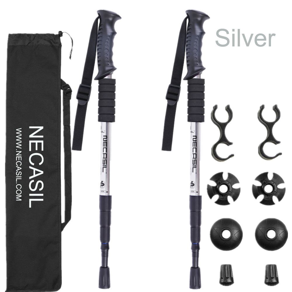 Set Of Aluminum Alloy Trekking Poles With Straight Handle